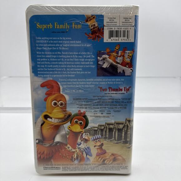 New Sealed! Chicken Run VHS 2000 Video Tape DreamWorks Original Movie Clamshell - Picture 3 of 9